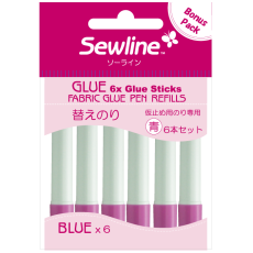 日本 Sewline | 臨時布料膠水筆 替換芯藍色套裝