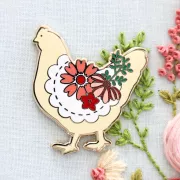 美國 Flamingo Toes | 磁力安針貼 Needle Minder | Farmhouse Floral Chicken