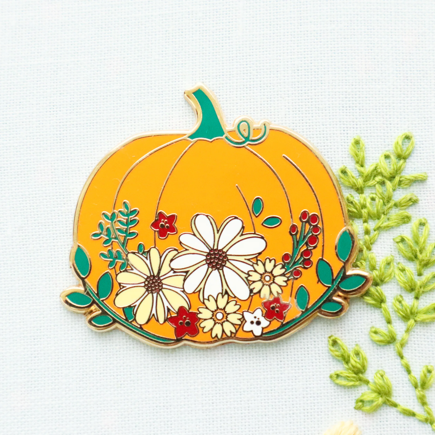 美國 Flamingo Toes | 磁力安針貼 Needle Minder | Floral Pumpkin