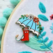 美國 Flamingo Toes | 磁力安針貼 Needle Minder | Floral Umbrella and Boots