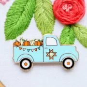 美國 Flamingo Toes | 磁力安針貼 Needle Minder | Fall Pumpkin Truck