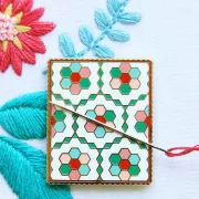 美國 Flamingo Toes | 磁力安針貼 Needle Minder | Vintage Flower Garden Quilt