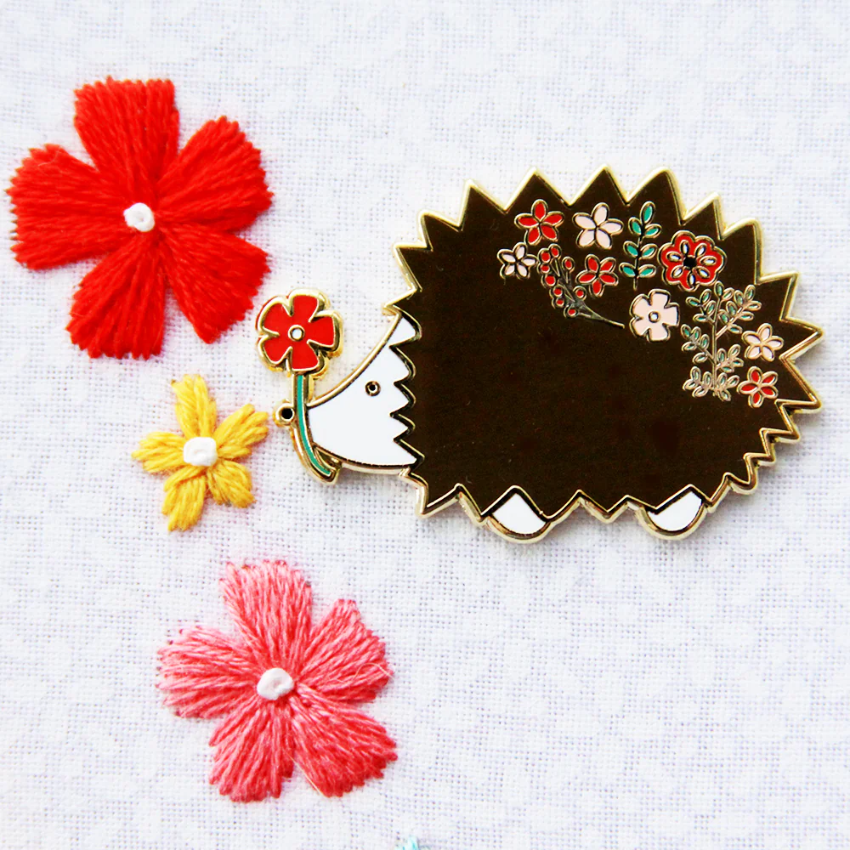 美國 Flamingo Toes | 磁力安針貼 Needle Minder | Floral Hedgehog