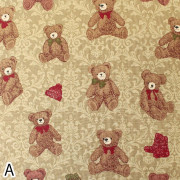 日本布 | 棉布 | 暗花 Teddy Bears - 米色