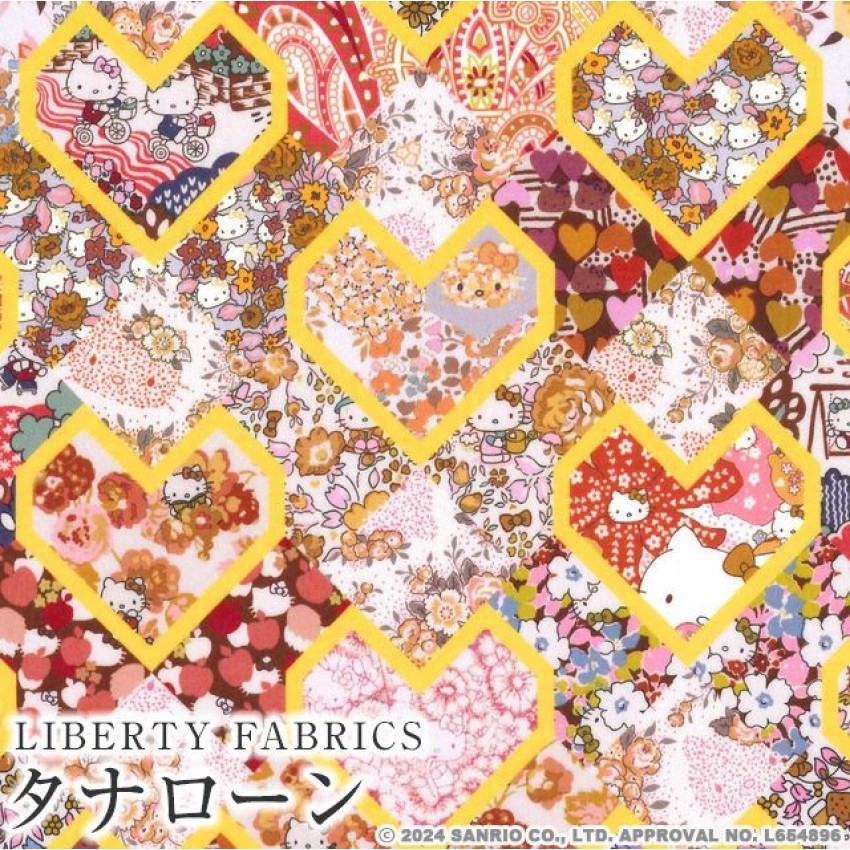 日本限定 Liberty x Hello Kitty 50th Anniversary Collection | 長纖棉 | Patchwork Hearts