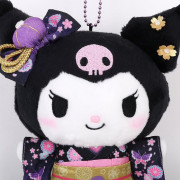 日本 Sanrio | 匙圈吊飾公仔 | 奢華日式和服系列 - Kuromi